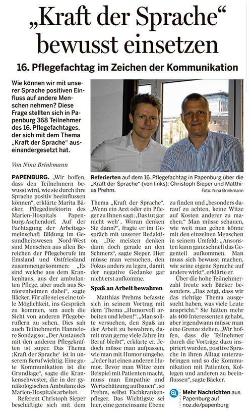 Pflegefachtag Pressebericht